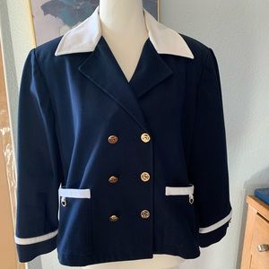 St John Sport Nautical Blue jacket sz Small